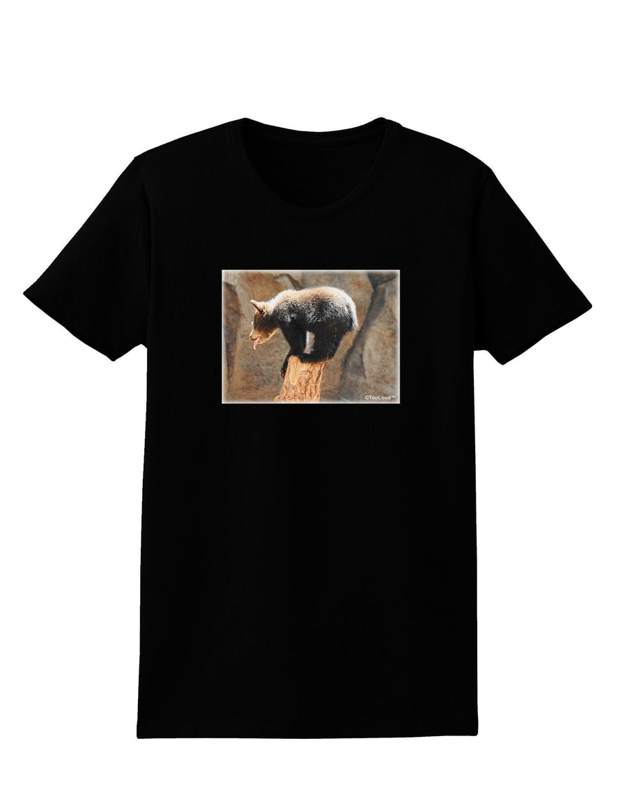 Balancing Bear Cub Womens Dark T-Shirt-TooLoud-Black-XXX-Large-Davson Sales