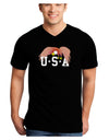 Bald Eagle USA Adult Dark V-Neck T-Shirt-TooLoud-Black-Small-Davson Sales