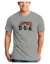 Bald Eagle USA Adult V-Neck T-shirt-Mens V-Neck T-Shirt-TooLoud-HeatherGray-Small-Davson Sales