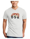 Bald Eagle USA Adult V-Neck T-shirt-Mens V-Neck T-Shirt-TooLoud-White-Small-Davson Sales