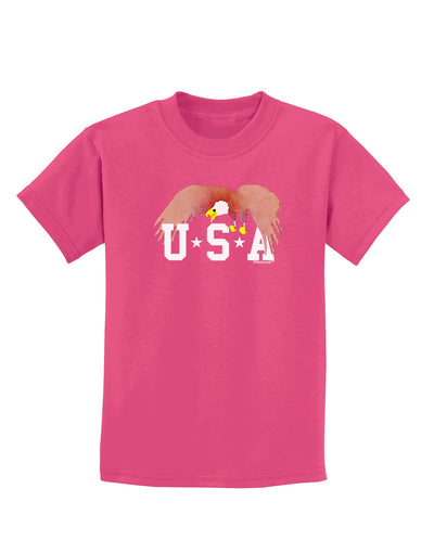 Bald Eagle USA Childrens Dark T-Shirt-Childrens T-Shirt-TooLoud-Sangria-X-Small-Davson Sales