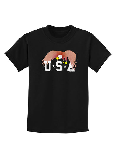 Bald Eagle USA Childrens Dark T-Shirt-Childrens T-Shirt-TooLoud-Black-X-Small-Davson Sales