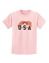 Bald Eagle USA Childrens T-Shirt-Childrens T-Shirt-TooLoud-PalePink-X-Small-Davson Sales