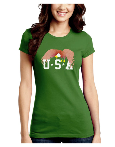 Bald Eagle USA Juniors Crew Dark T-Shirt-T-Shirts Juniors Tops-TooLoud-Kiwi-Green-Juniors Fitted Small-Davson Sales