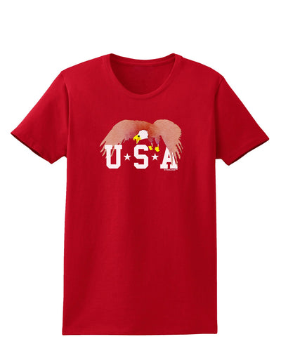 Bald Eagle USA Womens Dark T-Shirt-TooLoud-Red-X-Small-Davson Sales