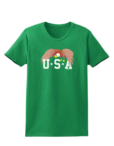 Bald Eagle USA Womens Dark T-Shirt-TooLoud-Kelly-Green-X-Small-Davson Sales