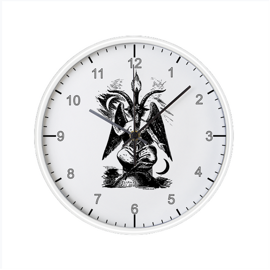 Baphomet Illustration 10 Inch Round Wall Clock with Numbers by TooLoud