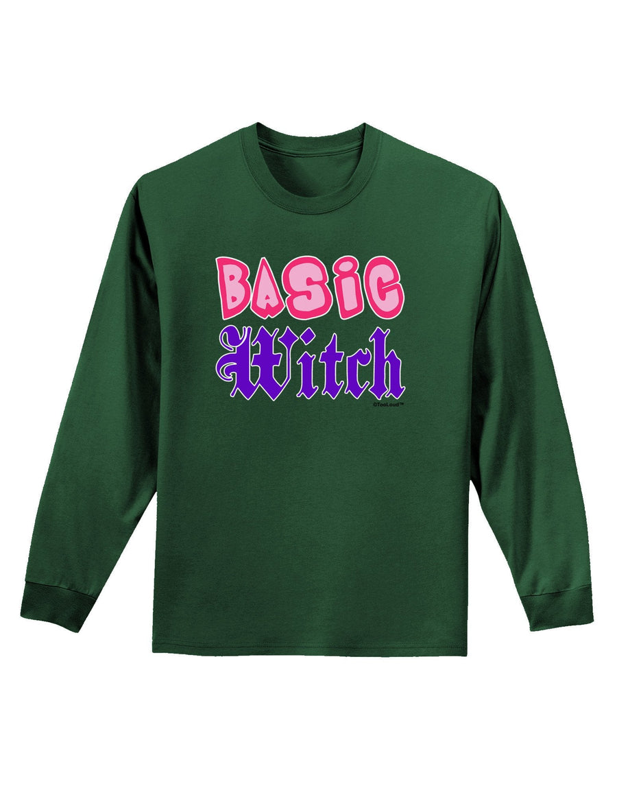 Basic Witch Color Adult Long Sleeve Dark T-Shirt-TooLoud-Dark-Green-XXX-Large-Davson Sales