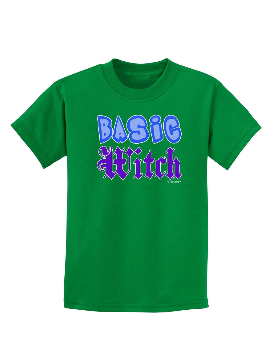 Basic Witch Color Blue Childrens Dark T-Shirt-Childrens T-Shirt-TooLoud-Kelly-Green-X-Large-Davson Sales