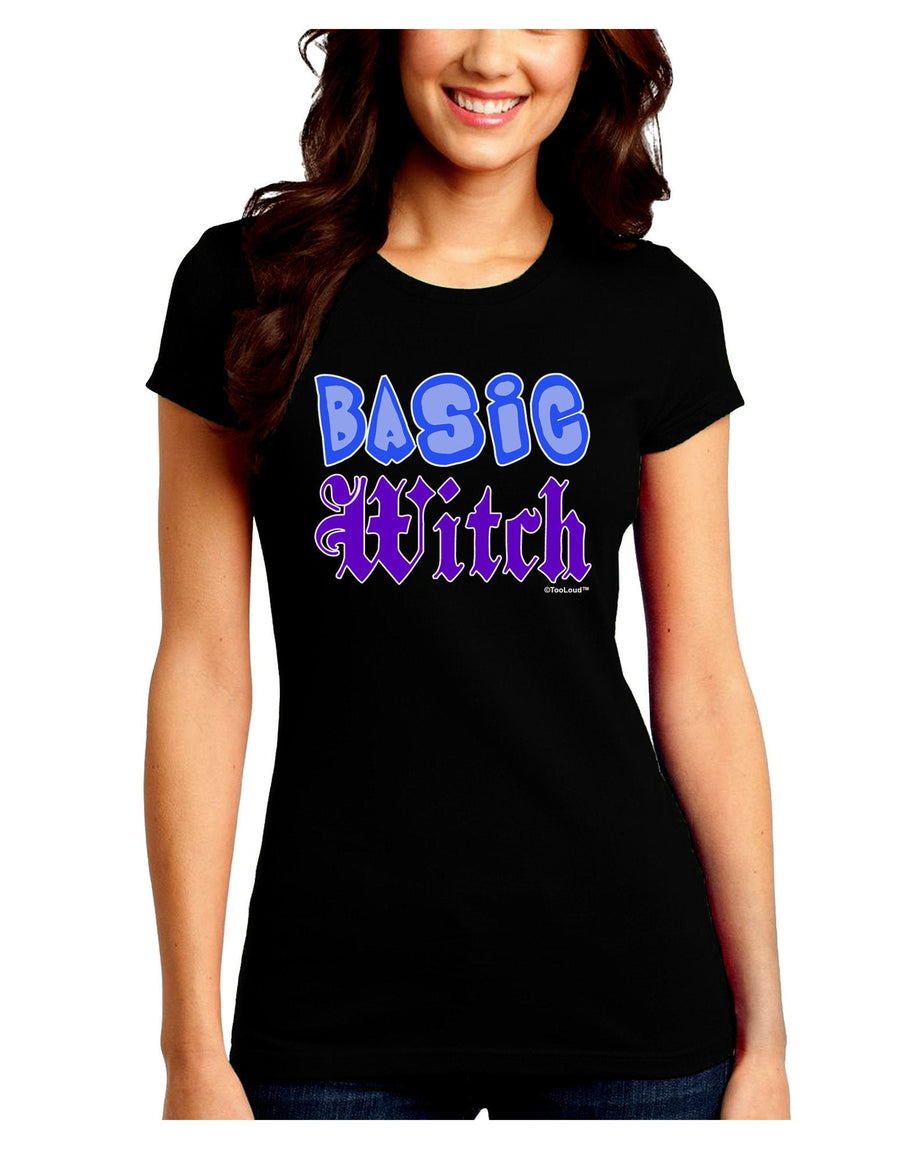 Basic Witch Color Blue Juniors Crew Dark T-Shirt-T-Shirts Juniors Tops-TooLoud-Black-Juniors Fitted XX-Large-Davson Sales