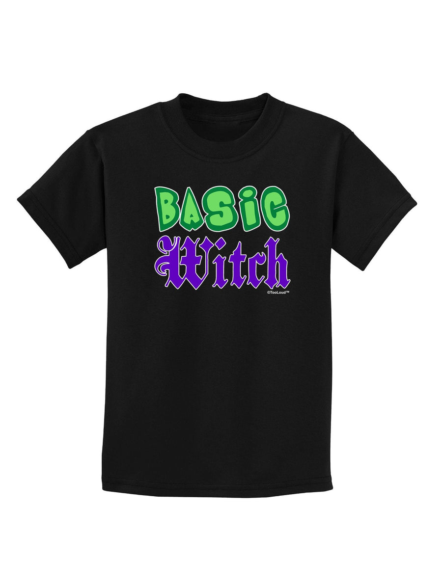 Basic Witch Color Green Childrens Dark T-Shirt-Childrens T-Shirt-TooLoud-Black-X-Large-Davson Sales