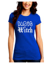 Basic Witch Distressed Juniors Crew Dark T-Shirt-T-Shirts Juniors Tops-TooLoud-Royal-Blue-Juniors Fitted XX-Large-Davson Sales