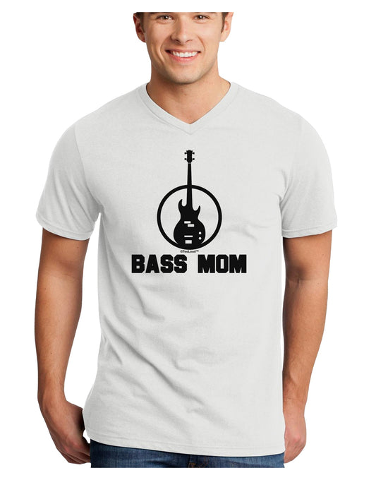 Bass Mom - Mother's Day Design Adult V-Neck T-shirt-Mens V-Neck T-Shirt-TooLoud-White-Small-Davson Sales