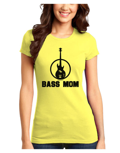 Bass Mom - Mother's Day Design Juniors T-Shirt-Womens Juniors T-Shirt-TooLoud-Yellow-Juniors Fitted X-Small-Davson Sales