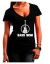 Bass Mom - Mother's Day Design Juniors V-Neck Dark T-Shirt-Womens V-Neck T-Shirts-TooLoud-Black-Juniors Fitted Small-Davson Sales