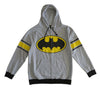 Batman Logo Sleeve Silver Zip Hoodie P-Hoodie-ThatWear-Grey-XXL-Davson Sales