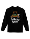 Battering RAM Text Adult Long Sleeve Dark T-Shirt-TooLoud-Black-XX-Large-Davson Sales