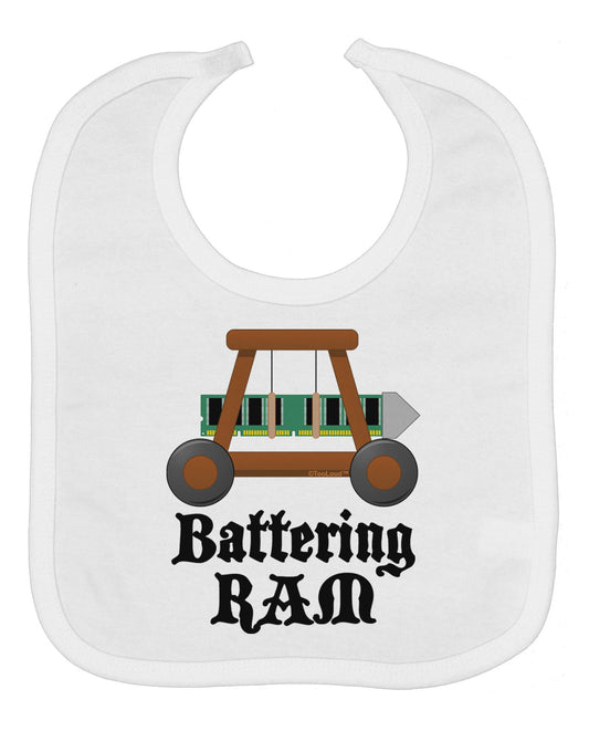 Battering RAM Text Baby Bib