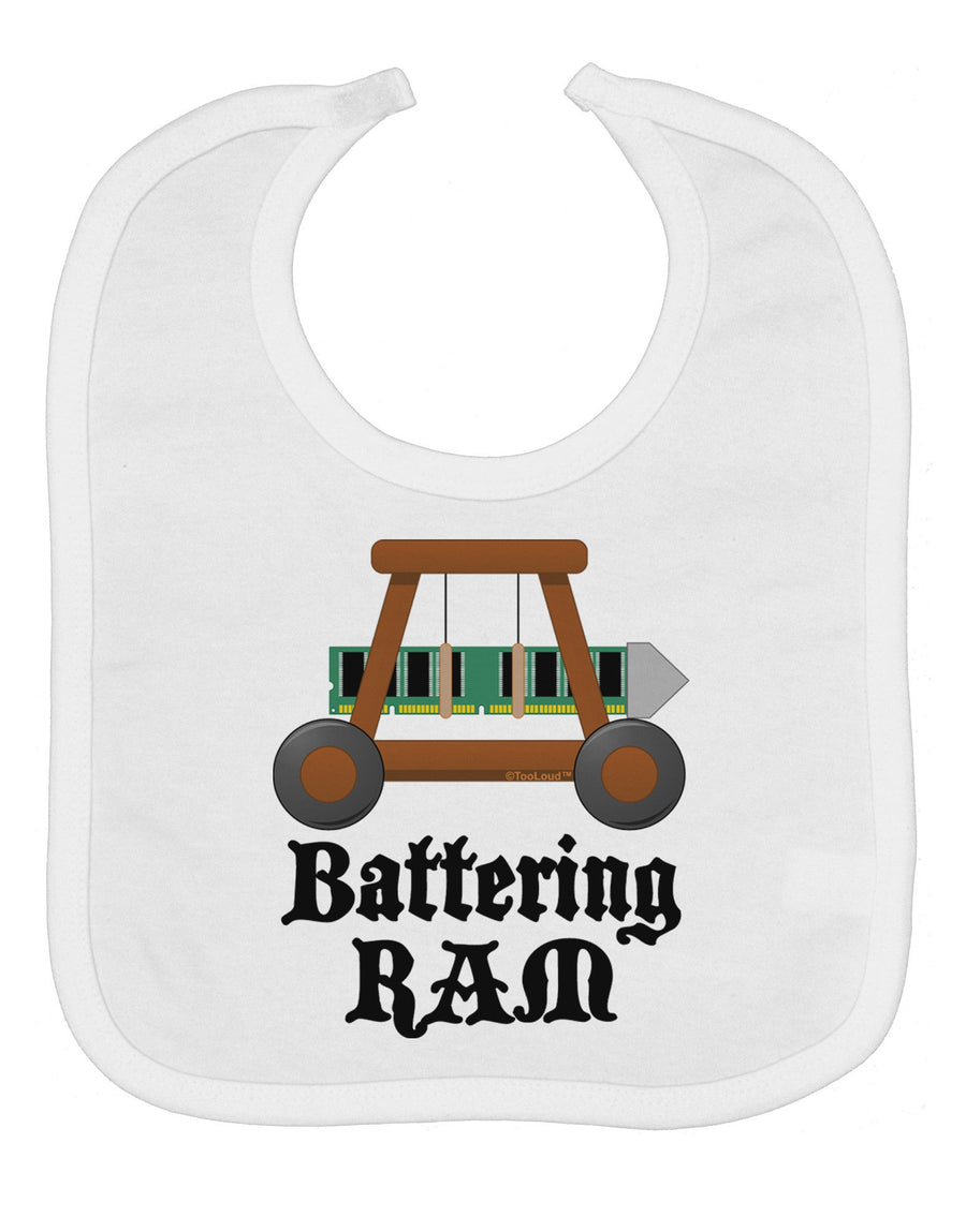 Battering RAM Text Baby Bib