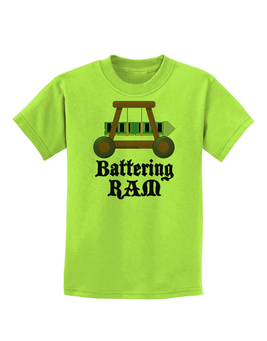 Battering RAM Text Childrens T-Shirt-Childrens T-Shirt-TooLoud-White-X-Large-Davson Sales