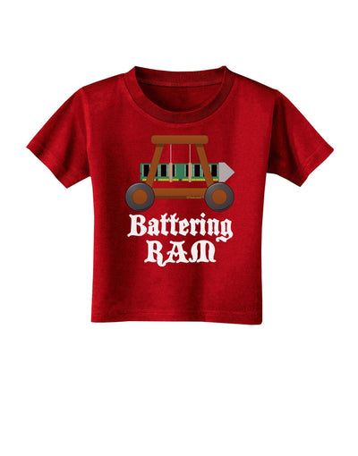 Battering RAM Text Toddler T-Shirt Dark-Toddler T-Shirt-TooLoud-Red-4T-Davson Sales