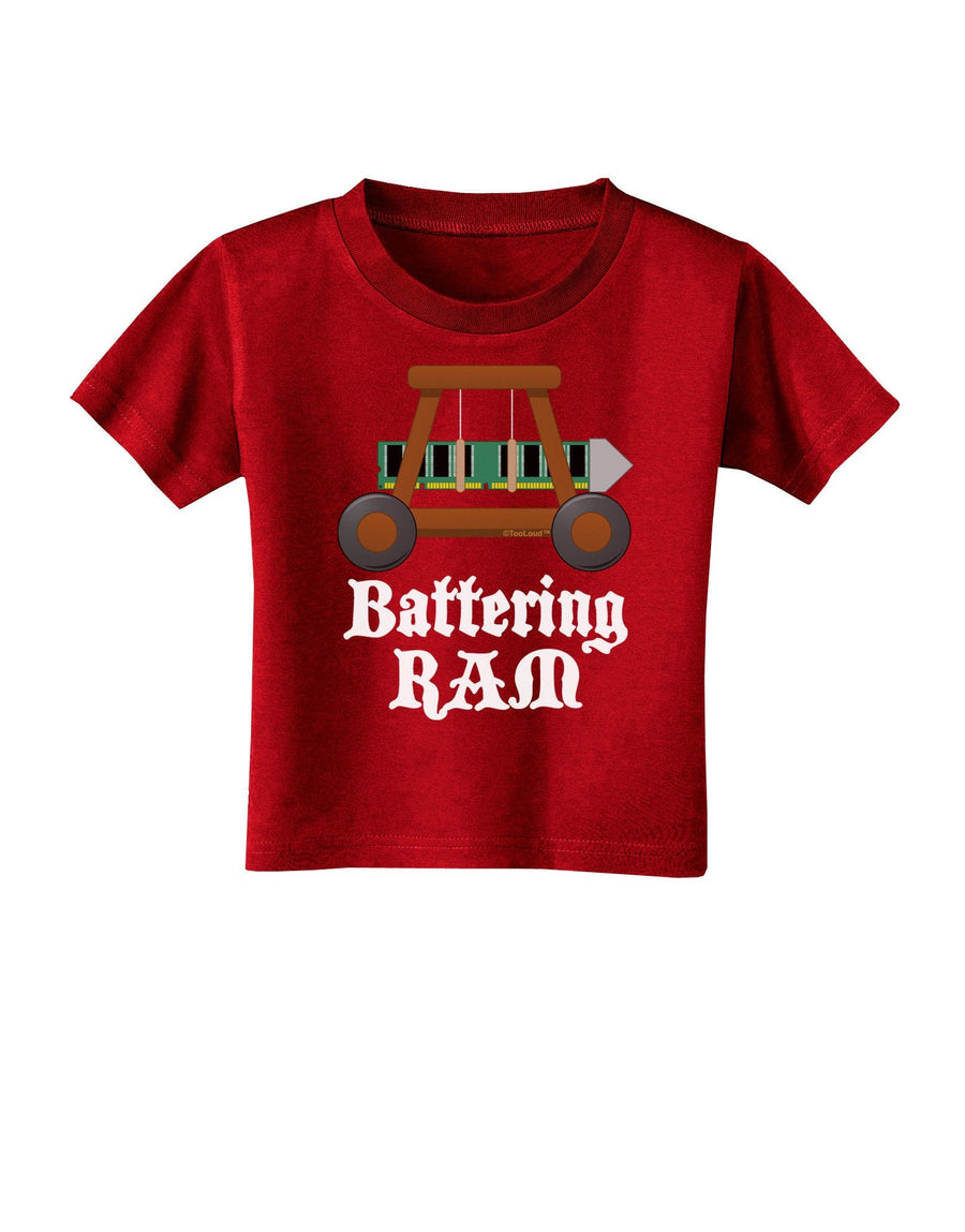 Battering RAM Text Toddler T-Shirt Dark-Toddler T-Shirt-TooLoud-Black-4T-Davson Sales