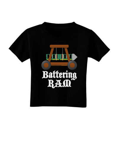 Battering RAM Text Toddler T-Shirt Dark-Toddler T-Shirt-TooLoud-Black-4T-Davson Sales