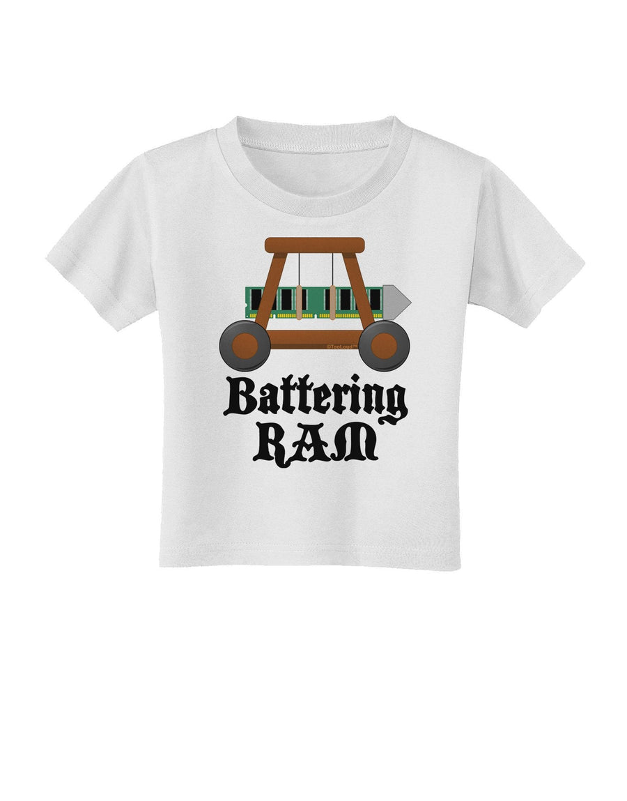 Battering RAM Text Toddler T-Shirt-Toddler T-Shirt-TooLoud-White-4T-Davson Sales