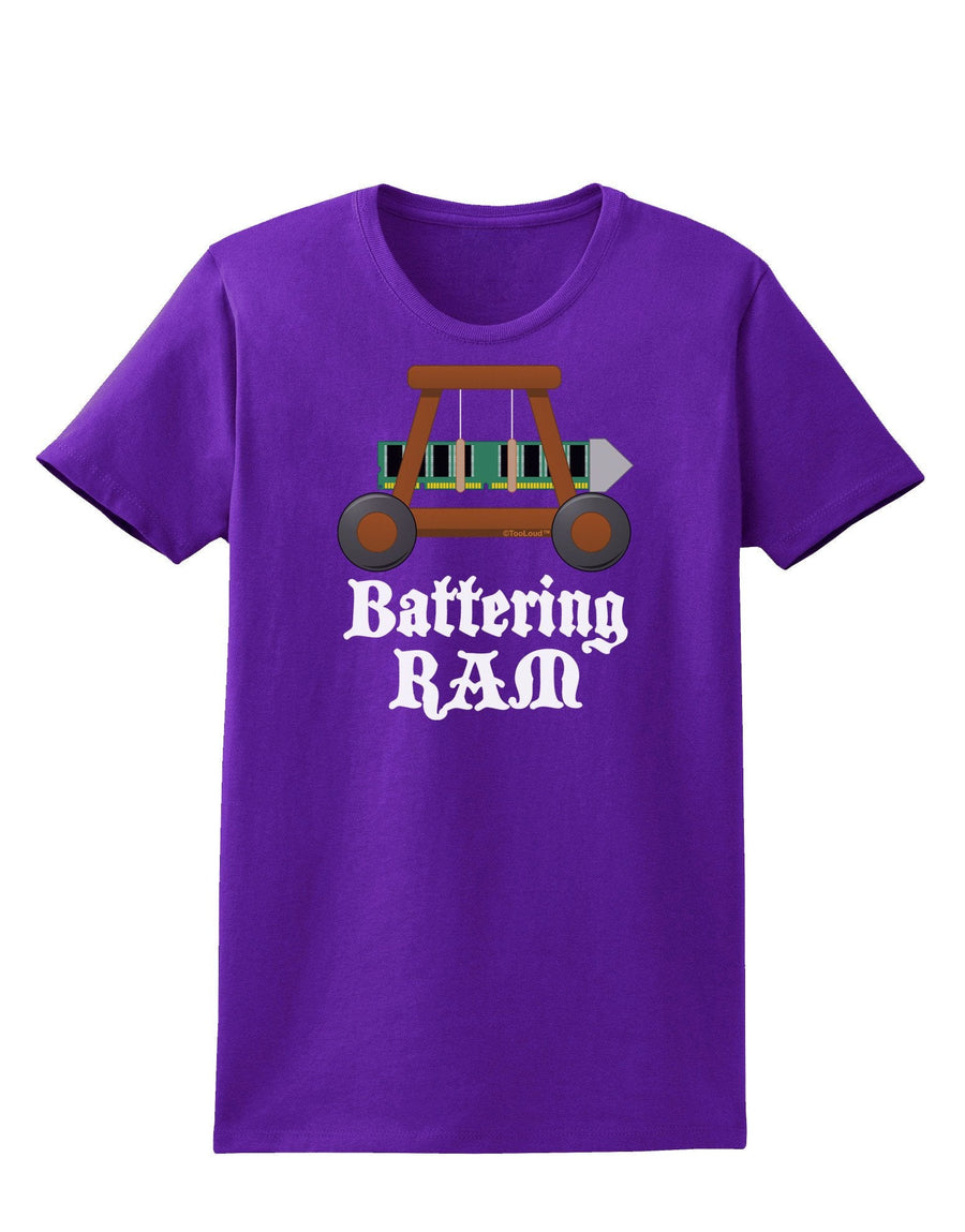 Battering RAM Text Womens Dark T-Shirt-TooLoud-Black-XXX-Large-Davson Sales