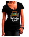 Battering RAM Text Womens V-Neck Dark T-Shirt-Womens V-Neck T-Shirts-TooLoud-Black-Juniors Fitted XX-Large-Davson Sales