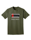 Battery Drained Adult Dark T-Shirt-Mens T-Shirt-TooLoud-Military-Green-Small-Davson Sales