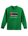 Battery Drained Adult Long Sleeve Dark T-Shirt-TooLoud-Kelly-Green-Small-Davson Sales