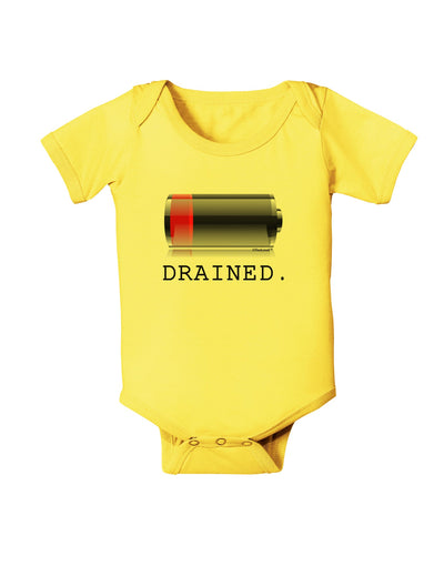 Battery Drained Baby Romper Bodysuit-Baby Romper-TooLoud-Yellow-06-Months-Davson Sales