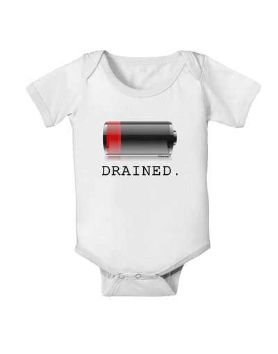 Battery Drained Baby Romper Bodysuit-Baby Romper-TooLoud-White-06-Months-Davson Sales