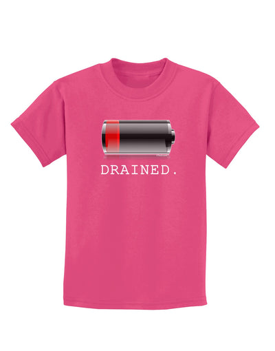 Battery Drained Childrens Dark T-Shirt-Childrens T-Shirt-TooLoud-Sangria-X-Small-Davson Sales