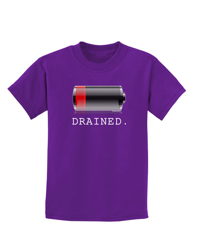 Battery Drained Childrens Dark T-Shirt-Childrens T-Shirt-TooLoud-Purple-X-Small-Davson Sales