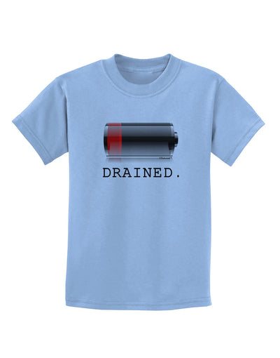 Battery Drained Childrens T-Shirt-Childrens T-Shirt-TooLoud-Light-Blue-X-Small-Davson Sales