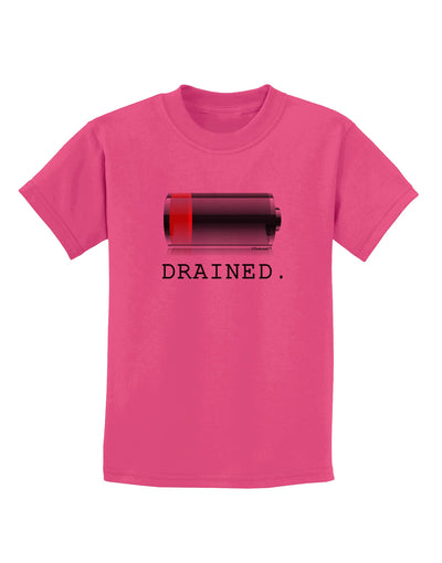 Battery Drained Childrens T-Shirt-Childrens T-Shirt-TooLoud-Sangria-X-Small-Davson Sales