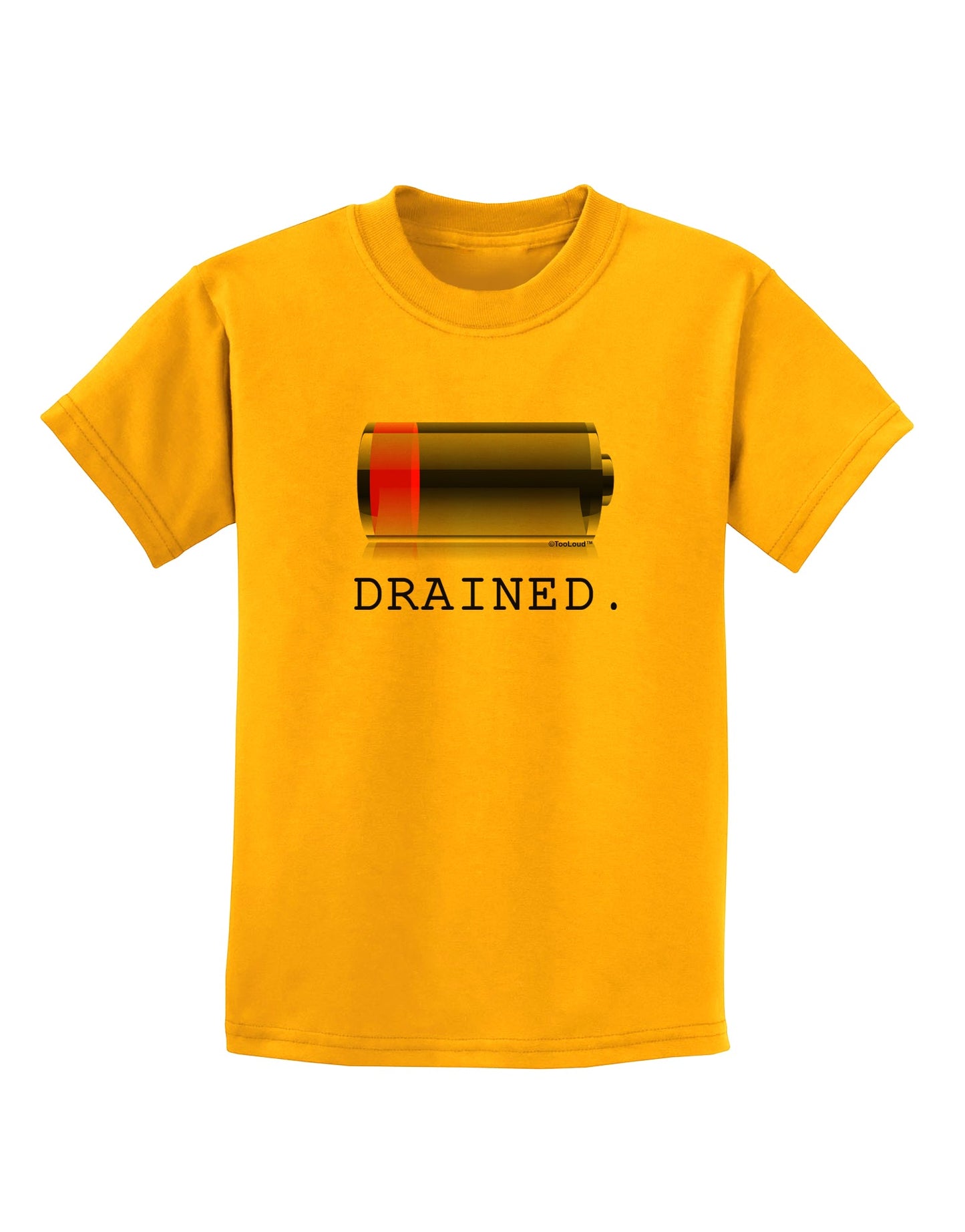 Battery Drained Childrens T-Shirt-Childrens T-Shirt-TooLoud-Gold-X-Small-Davson Sales