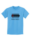 Battery Drained Childrens T-Shirt-Childrens T-Shirt-TooLoud-Aquatic-Blue-X-Small-Davson Sales