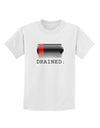 Battery Drained Childrens T-Shirt-Childrens T-Shirt-TooLoud-White-X-Small-Davson Sales