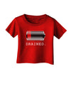 Battery Drained Infant T-Shirt Dark-Infant T-Shirt-TooLoud-Red-06-Months-Davson Sales