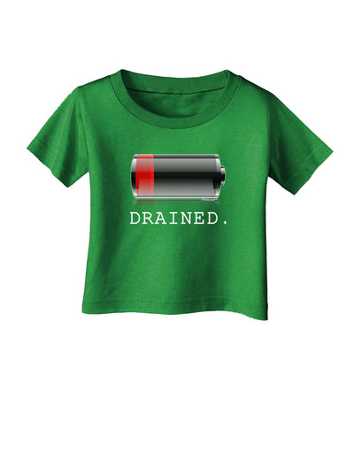 Battery Drained Infant T-Shirt Dark-Infant T-Shirt-TooLoud-Clover-Green-06-Months-Davson Sales