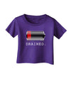 Battery Drained Infant T-Shirt Dark-Infant T-Shirt-TooLoud-Purple-06-Months-Davson Sales