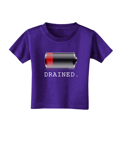 Battery Drained Toddler T-Shirt Dark-Toddler T-Shirt-TooLoud-Purple-2T-Davson Sales