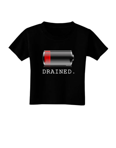 Battery Drained Toddler T-Shirt Dark-Toddler T-Shirt-TooLoud-Black-2T-Davson Sales