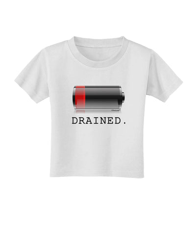 Battery Drained Toddler T-Shirt-Toddler T-Shirt-TooLoud-White-2T-Davson Sales