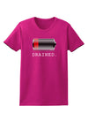 Battery Drained Womens Dark T-Shirt-TooLoud-Hot-Pink-Small-Davson Sales