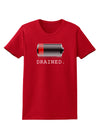 Battery Drained Womens Dark T-Shirt-TooLoud-Red-X-Small-Davson Sales