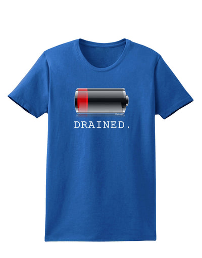 Battery Drained Womens Dark T-Shirt-TooLoud-Royal-Blue-X-Small-Davson Sales